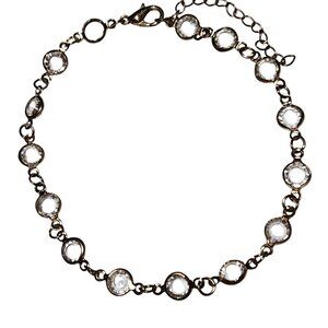 Elegant Gold Tone Crystal Bezel Chain Bracelet Classic Minimalist Jewelry Women